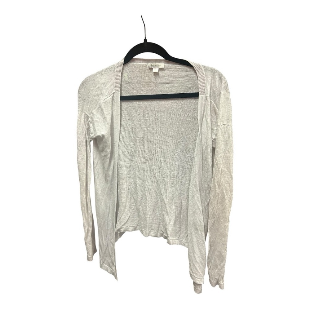 Garnet Hill Cream Open-Front 100% Linen Cardigan Size Small
